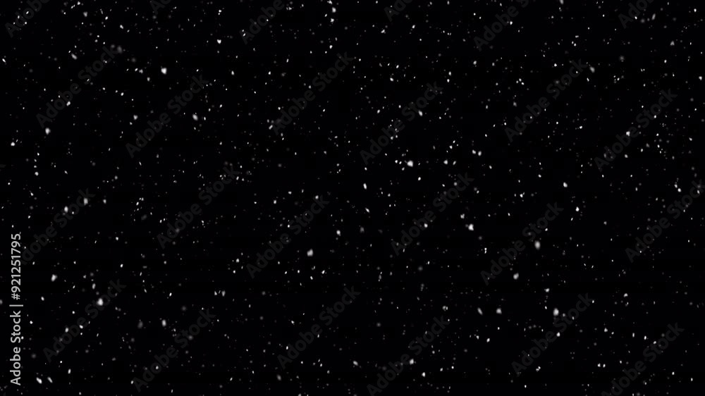 Winter snow - falling snow animation, seamless loop. Alpha channel.
