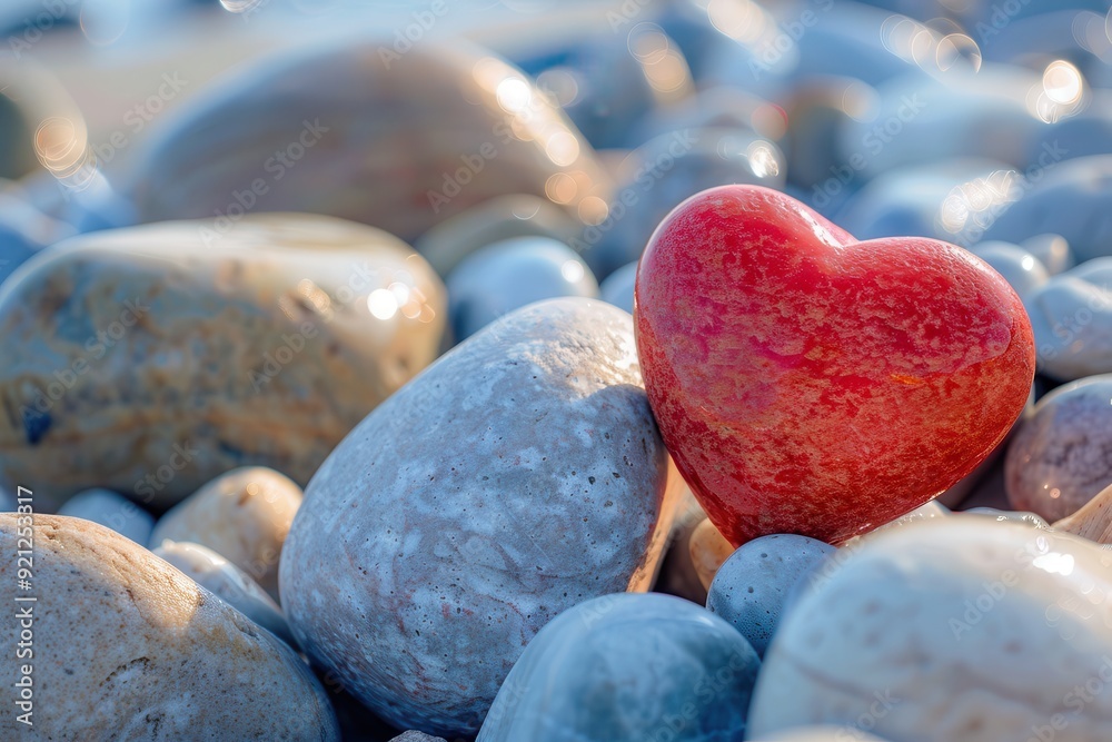 Fototapeta premium Emotional Health Heart. Lifestyle Harmony through Emotional Wellbeing and Stress Relief