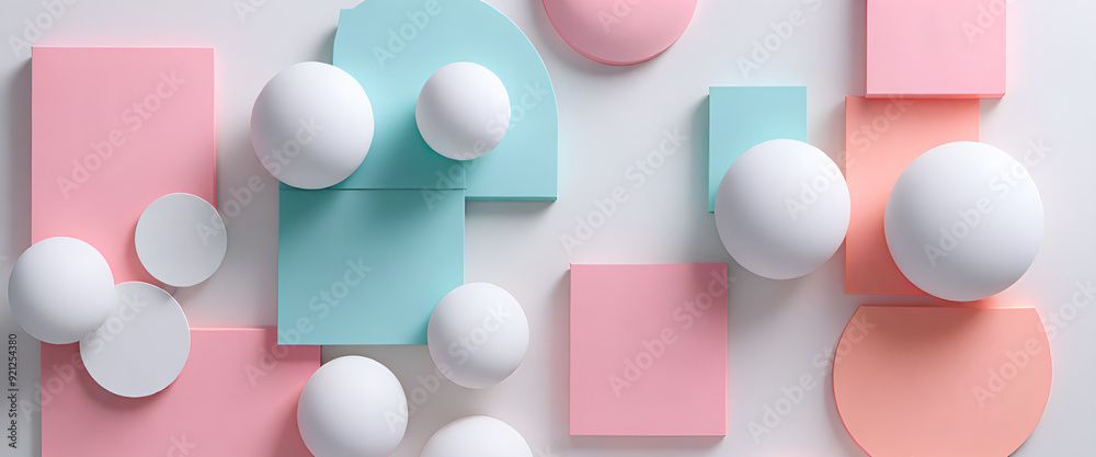 illustrazione con elementi geometrici a tema astratto surreale