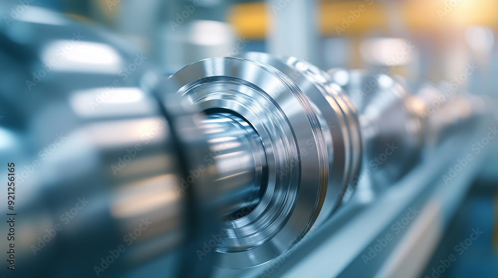 Close-up of high-precision metal coils operating in an advanced industrial facility, illustrating the technological sophistication and efficiency of modern manufacturing techniques Close-up of high-precision metal coils operating in an advanced industrial facility, illustrating the technological sophistication and efficiency of modern manufacturing techniques