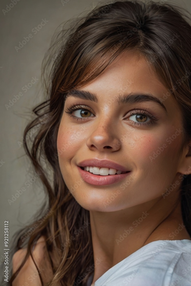 Elegant Close-Up of a Woman: Stock Photo of Beauty and Expression Elegant Close-Up of a Woman: Stock Photo of Beauty and Expression