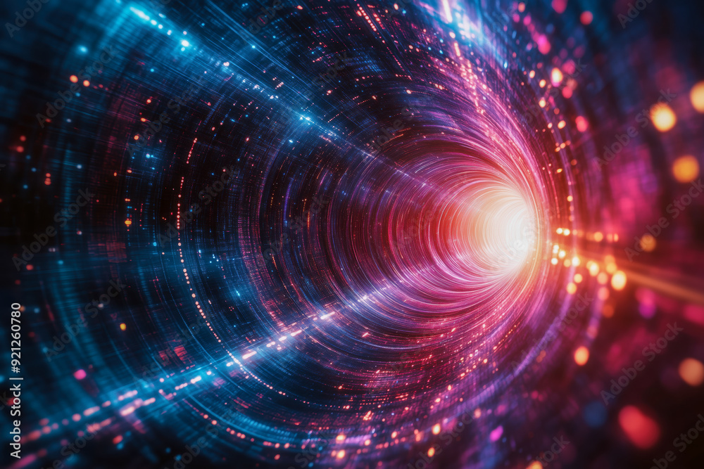 Concept of leading in business, warp speed wormhole science design Concept of leading in business, warp speed wormhole science design