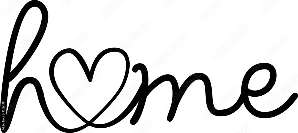 Home Heart Word Cricut and Silhouette SVG file