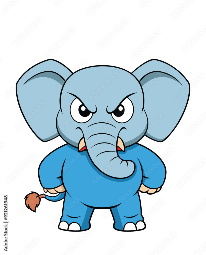 A angry elephant cartoon character design A angry elephant cartoon character design