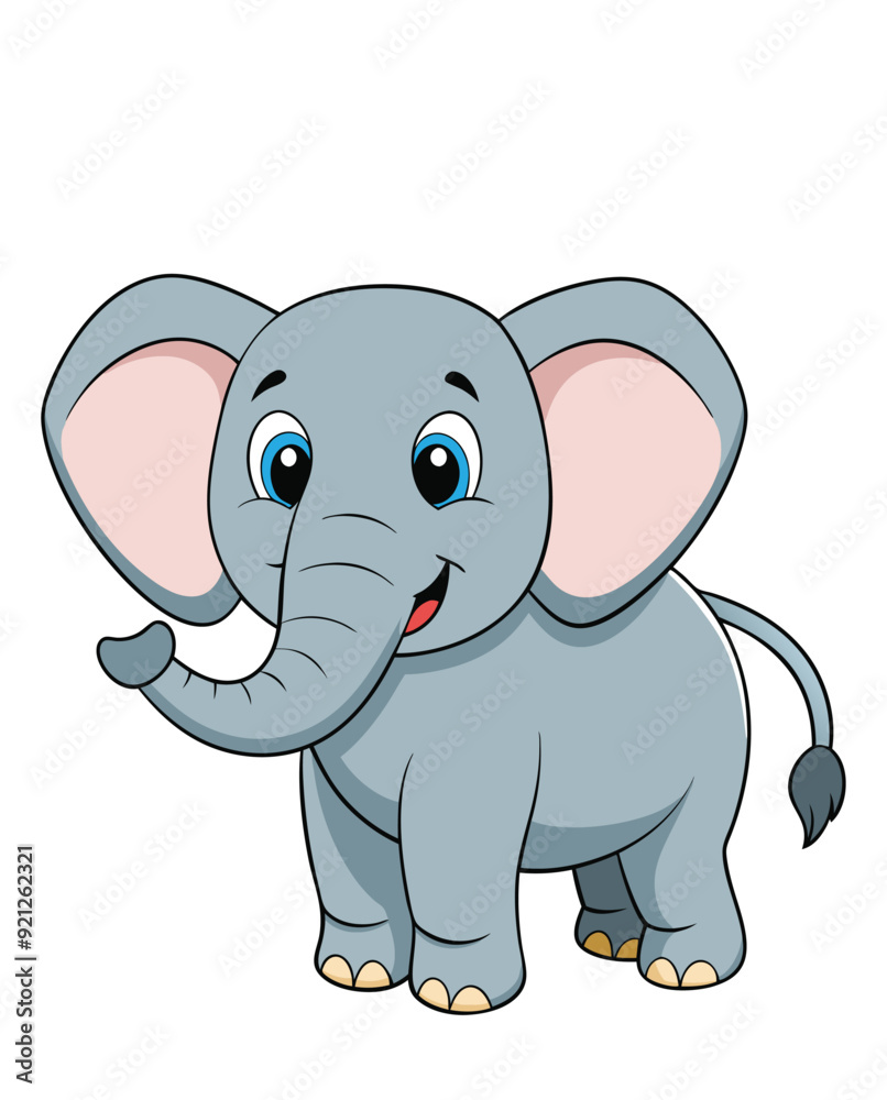 A cute baby elephant cartoon character design A cute baby elephant cartoon character design