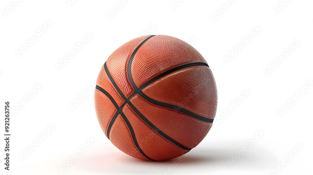 Fototapeta premium Basketball ball isolated on white: A basketball isolated on a white background.