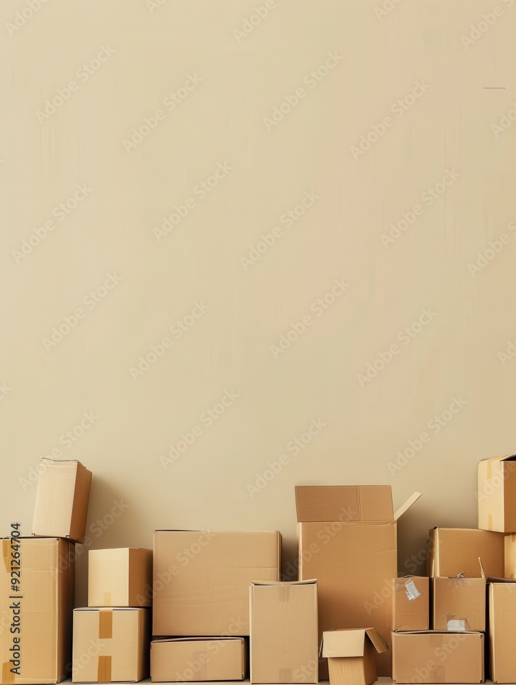 Cardboard Boxes Wall Background. Cardboard Boxes Wall Background.