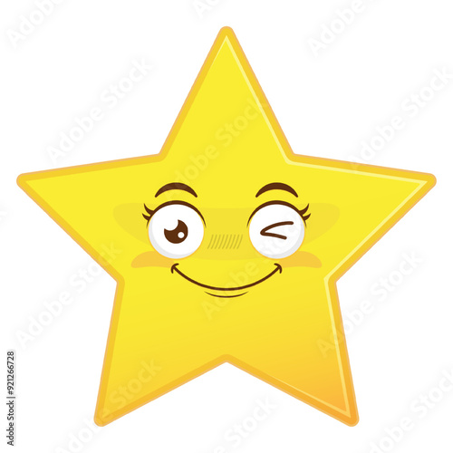 star playful face cartoon cute