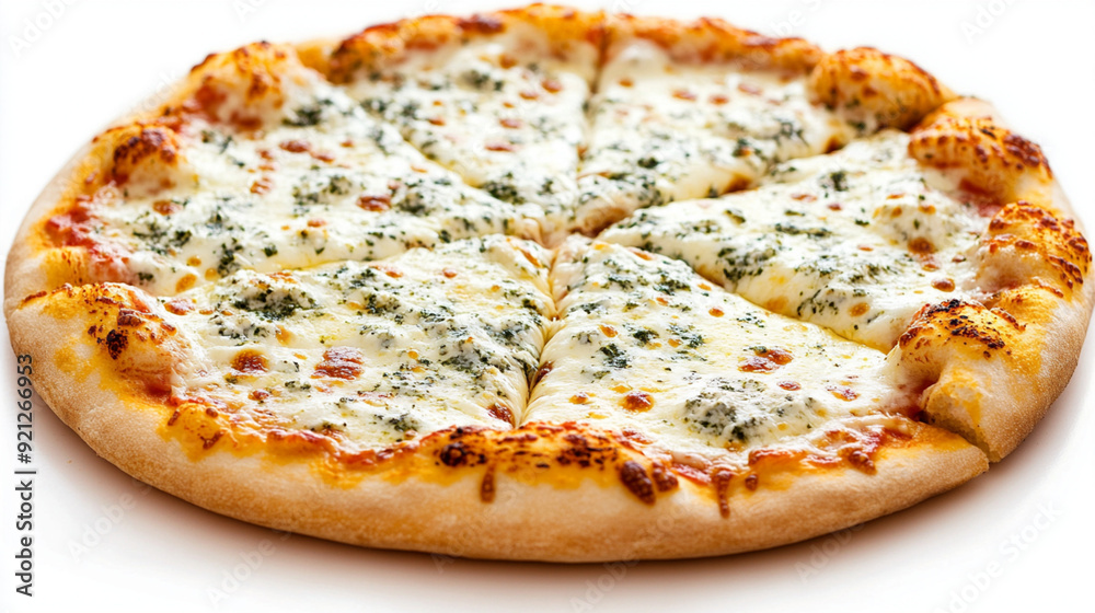 Delicious Pizza Varieties Isolated on White Background

