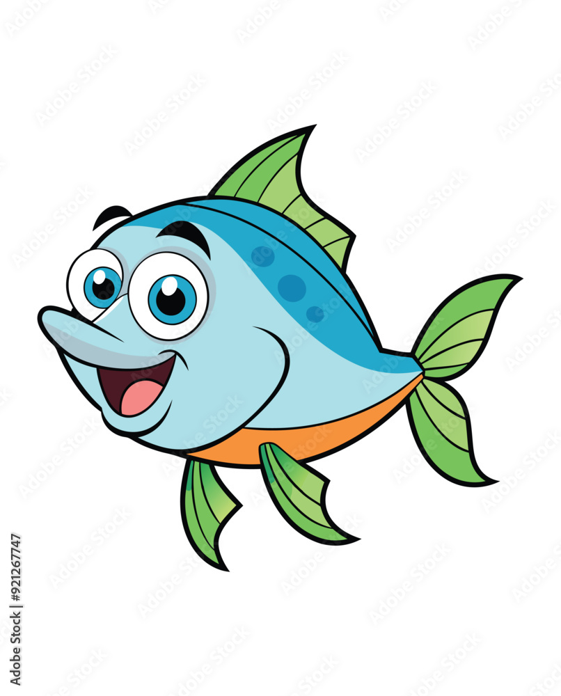 Fototapeta premium A fish cartoon character illustration