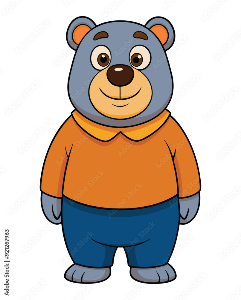 Obraz premium A cute bear cartoon character design illustration