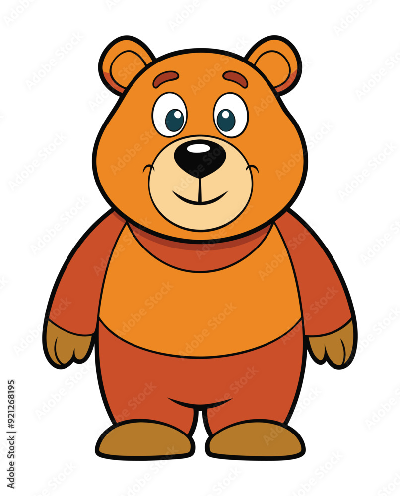 A cute bear cartoon character design illustration A cute bear cartoon character design illustration