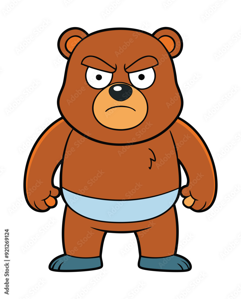 A angry bear cartoon character design illustration A angry bear cartoon character design illustration