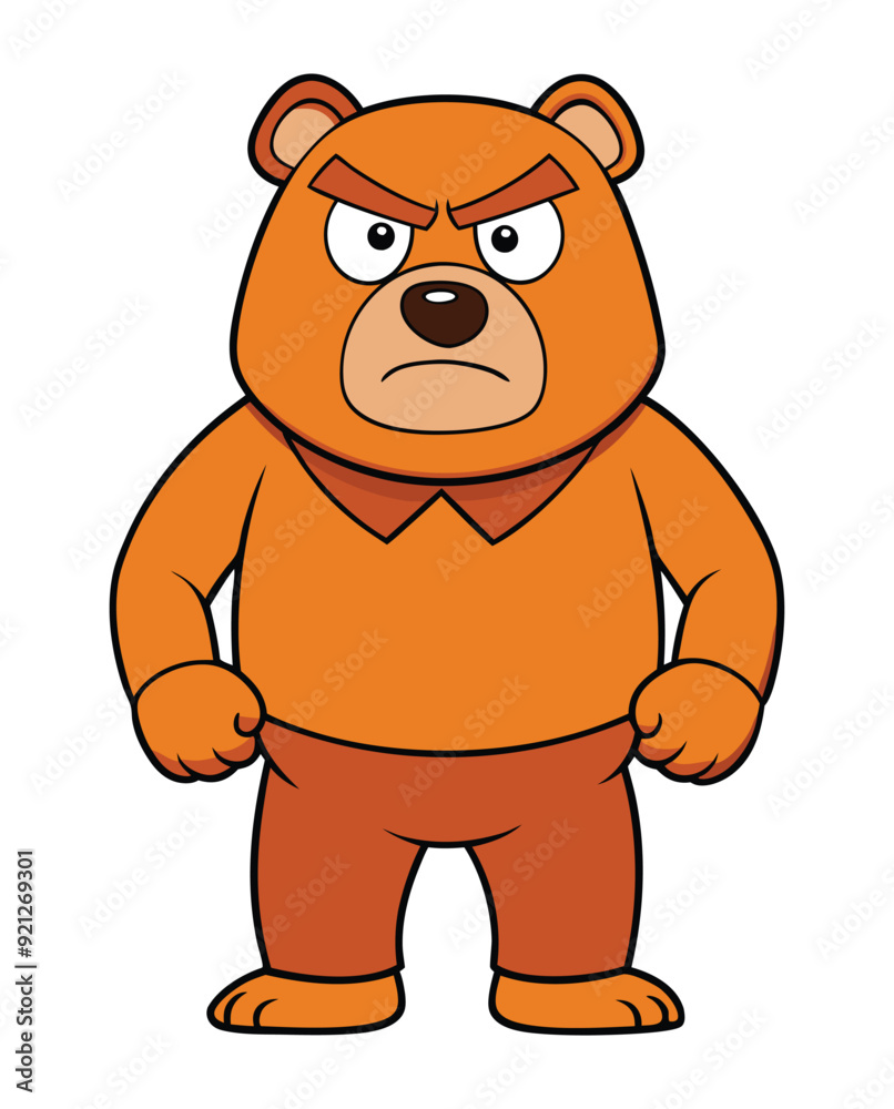 Fototapeta premium A angry bear cartoon character design illustration