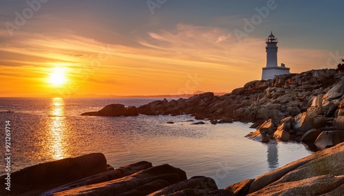 lighthouse at sunset