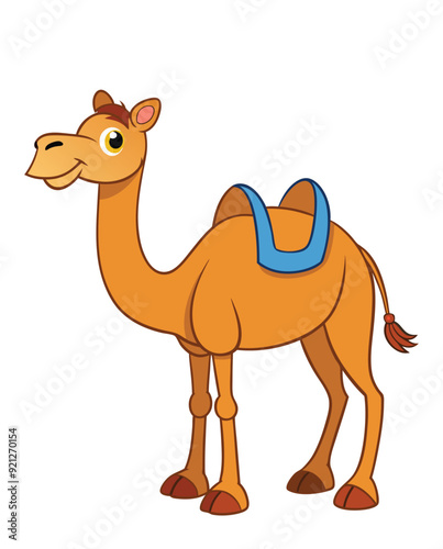 A camel cartoon character design illustration