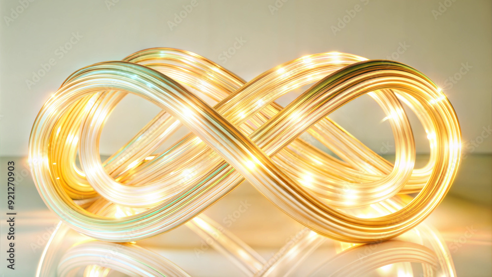 Abstract Glowing Light Effect with Curved Lines and Endless Flow, AI Generation Abstract Glowing Light Effect with Curved Lines and Endless Flow, AI Generation