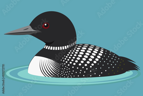 Common Loon bird vector art illustration 