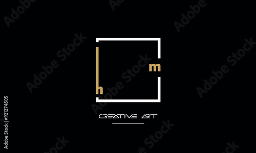 HM, MH, H, M abstract letters logo monogram