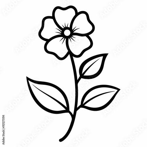 Black and White Nemesia Coloring Page - SVG Vector Clipart for Cricut and Silhouette