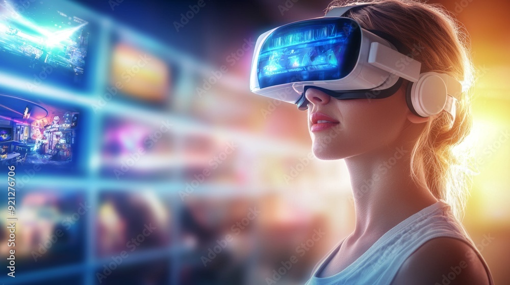 a woman wearing virtual glasses a woman wearing virtual glasses