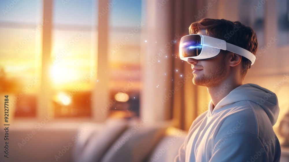 a man wearing virtual a man wearing virtual