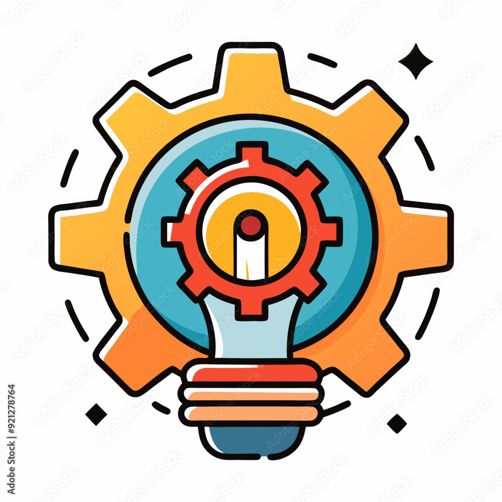 drawing represents bulb gear head design vector illustration drawing represents bulb gear head design vector illustration
