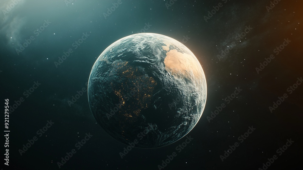 3D of Earth planet. High quality digital space in 5K . realistic visualization 3D of Earth planet. High quality digital space in 5K . realistic visualization