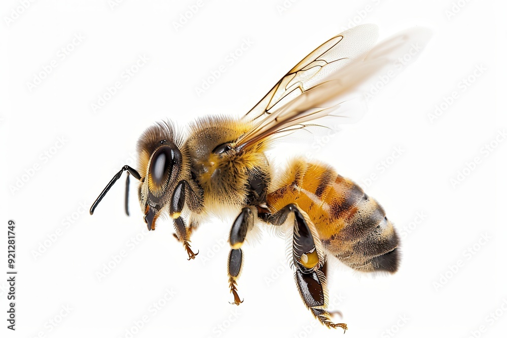 Flying Bee. Close-Up of Bee in Nature, Conservation of Environment and Honey Flying Bee. Close-Up of Bee in Nature, Conservation of Environment and Honey