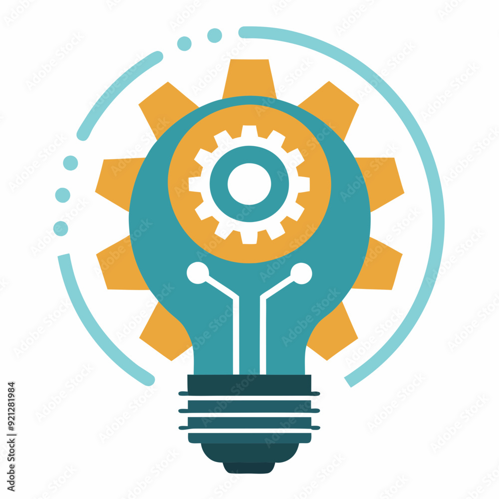 drawing represents bulb gear head design vector illustration drawing represents bulb gear head design vector illustration