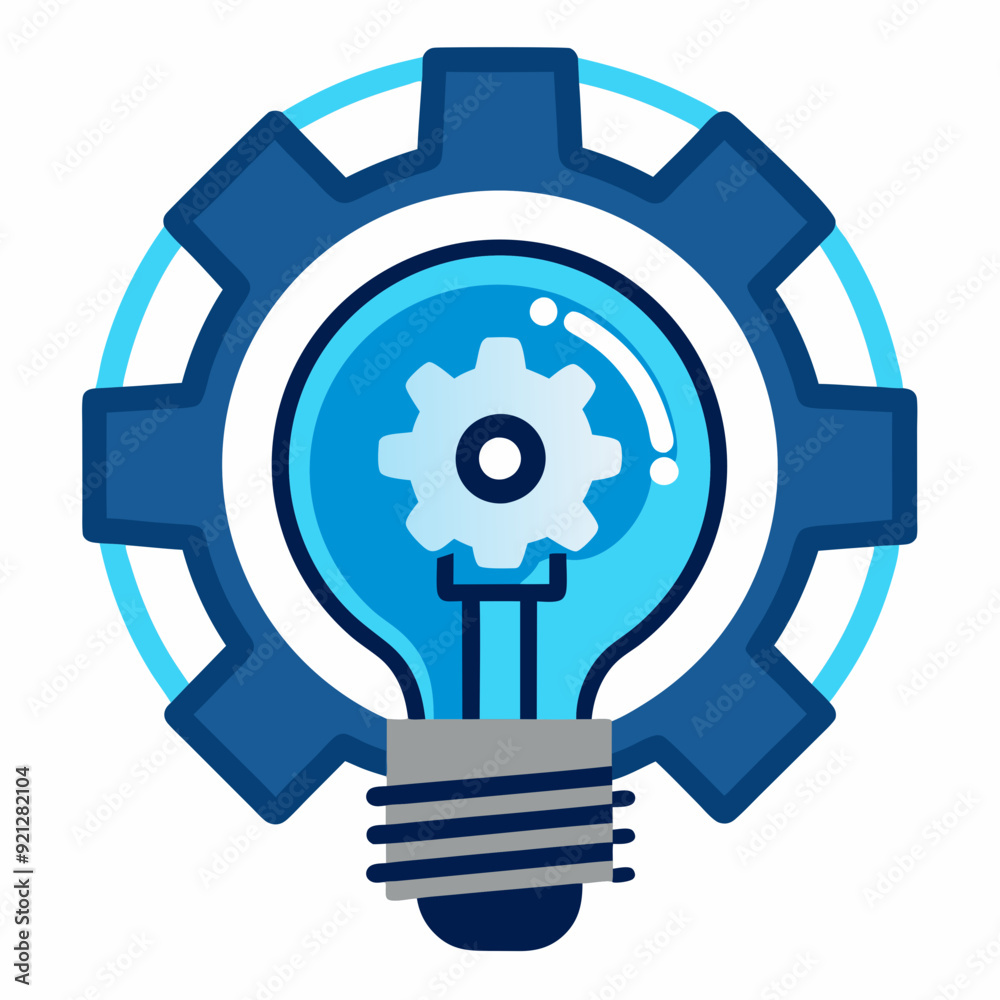 drawing represents bulb gear head design vector illustration drawing represents bulb gear head design vector illustration