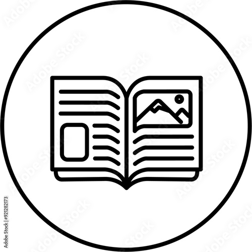 Magazine icon, book, document, paper, text, information, article, Journal, Publication, Digest, Bulletin, Gazette, Newsletter, Brochure
