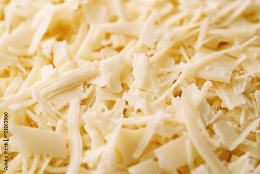 A textured layer of shredded cheese forms a rich, appetizing background. A textured layer of shredded cheese forms a rich, appetizing background.