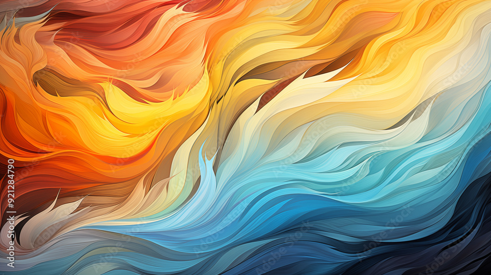 Obraz premium Waves, Shapes, Florals, 3D Painting, Abstract Image, Texture, Pattern Background, Wallpaper, Smartphone Cover and Screen, Cell Phone, Computer, Laptop, 9:16 and 16:9 Format