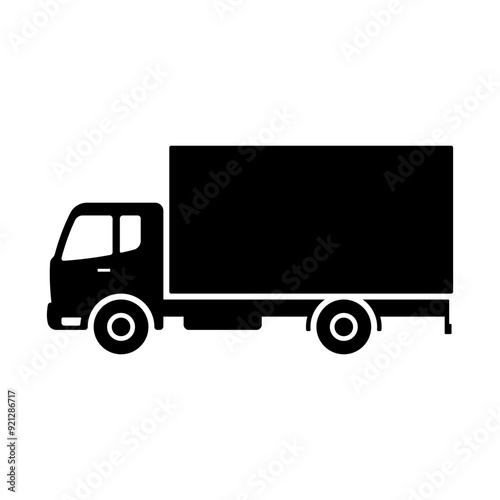 Truck icon. Black silhouette. Side view. Vector simple flat graphic illustration. Isolated object on white background. Isolate.