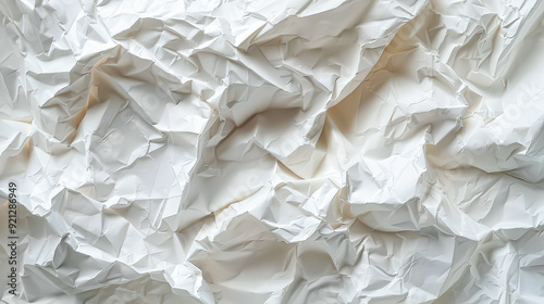 A white paper with a lot of wrinkles and creases. The paper is torn and crumpled, giving it a sense of chaos and disorder. The image evokes a feeling of disarray and confusion