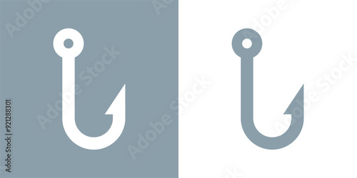 Fishing hook (fishhook) icon. Fishing or bait symbol. lure or trap.