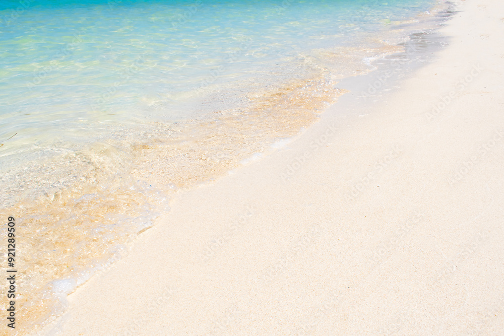 beautiful beach sand with calm water wave relaxing morning beautiful beach sand with calm water wave relaxing morning