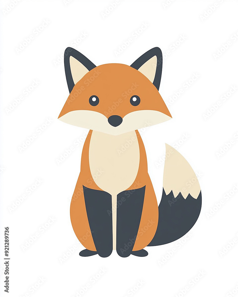 Obraz premium Bushy tailed fox logo. 4k full hd animal logo isolated on white background