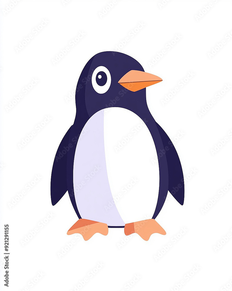 Fototapeta premium Baby penguin logo. 4k full hd animal logo design art isolated on white background