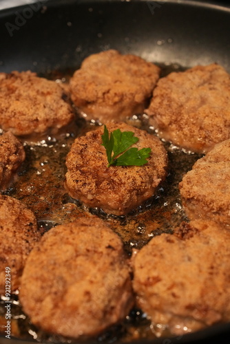 cook food at home, fry meat