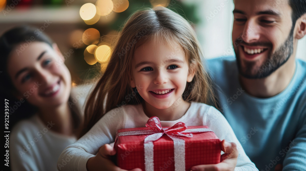 A day of pleasant surprises. parents give a gift to their children A day of pleasant surprises. parents give a gift to their children