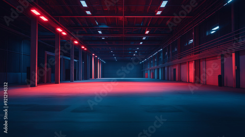 empty warehouse atmosphere - night lights