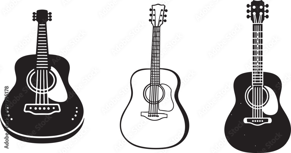 Fototapeta premium Black Silhouette Guitar