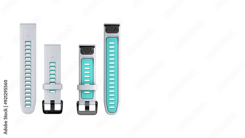Closeup of smartwatch bands, isolated on white copy-space background. Closeup of smartwatch bands, isolated on white copy-space background.