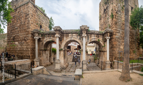 Fototapeta Naklejka Na Ścianę i Meble -  Antalya city, Turkey, Türkiye, Harbor in the old town of Kaleici
