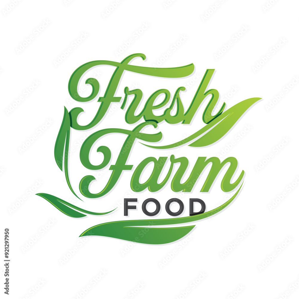 Fresh Farm Food letter text typography for food industry Fresh Farm Food letter text typography for food industry