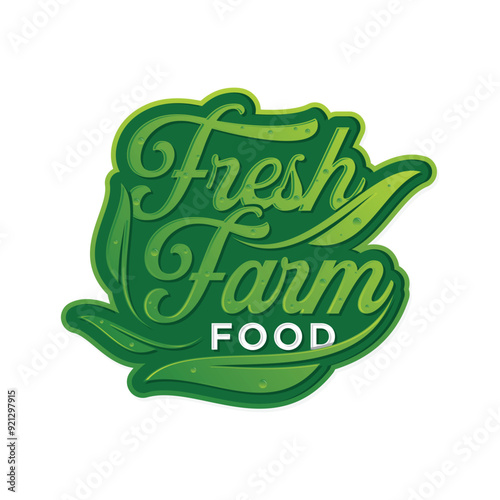 Fresh Farm Food letter text typography for food industry