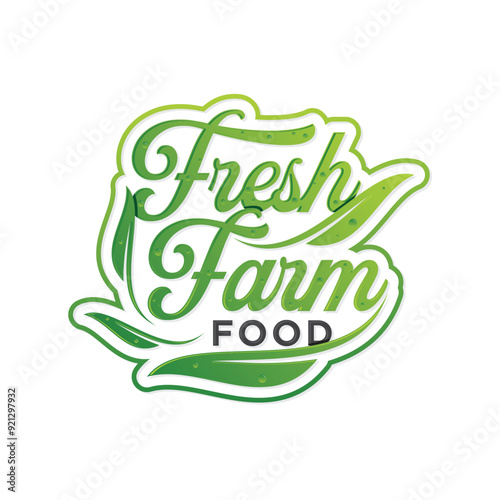 Fresh Farm Food letter text typography for food industry