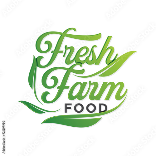 Fresh Farm Food letter text typography for food industry